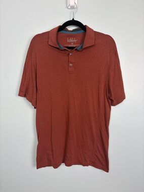 Kuhl Dry Men's Medium Rust Colored Lightweight Polo Shirt Casual Stretch Logo